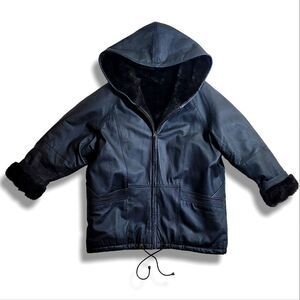 Donna Pelle RARE Vintage FULLY Reversable Leather & Faux Fur Coat